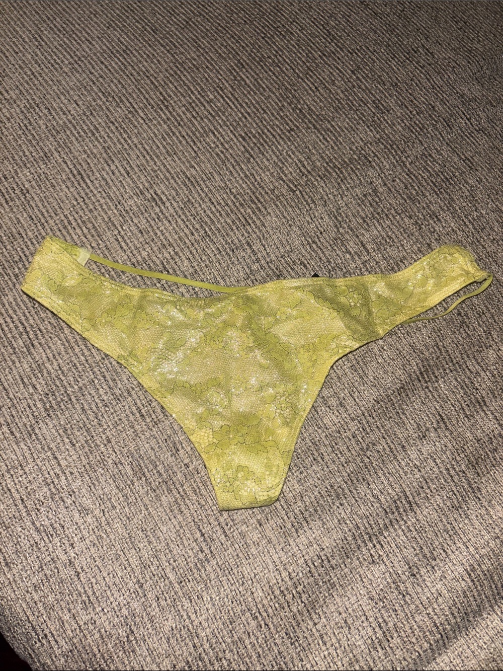Victoria's Secret Lime Green Lace Thong